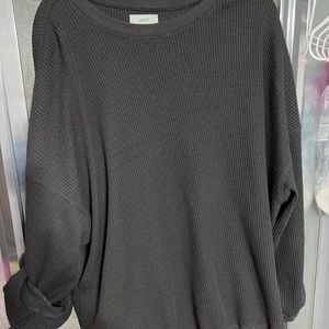 Gray Aerie Waffle Sweater